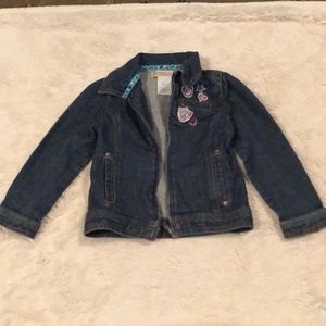 Blue jean jacket with patches 3T